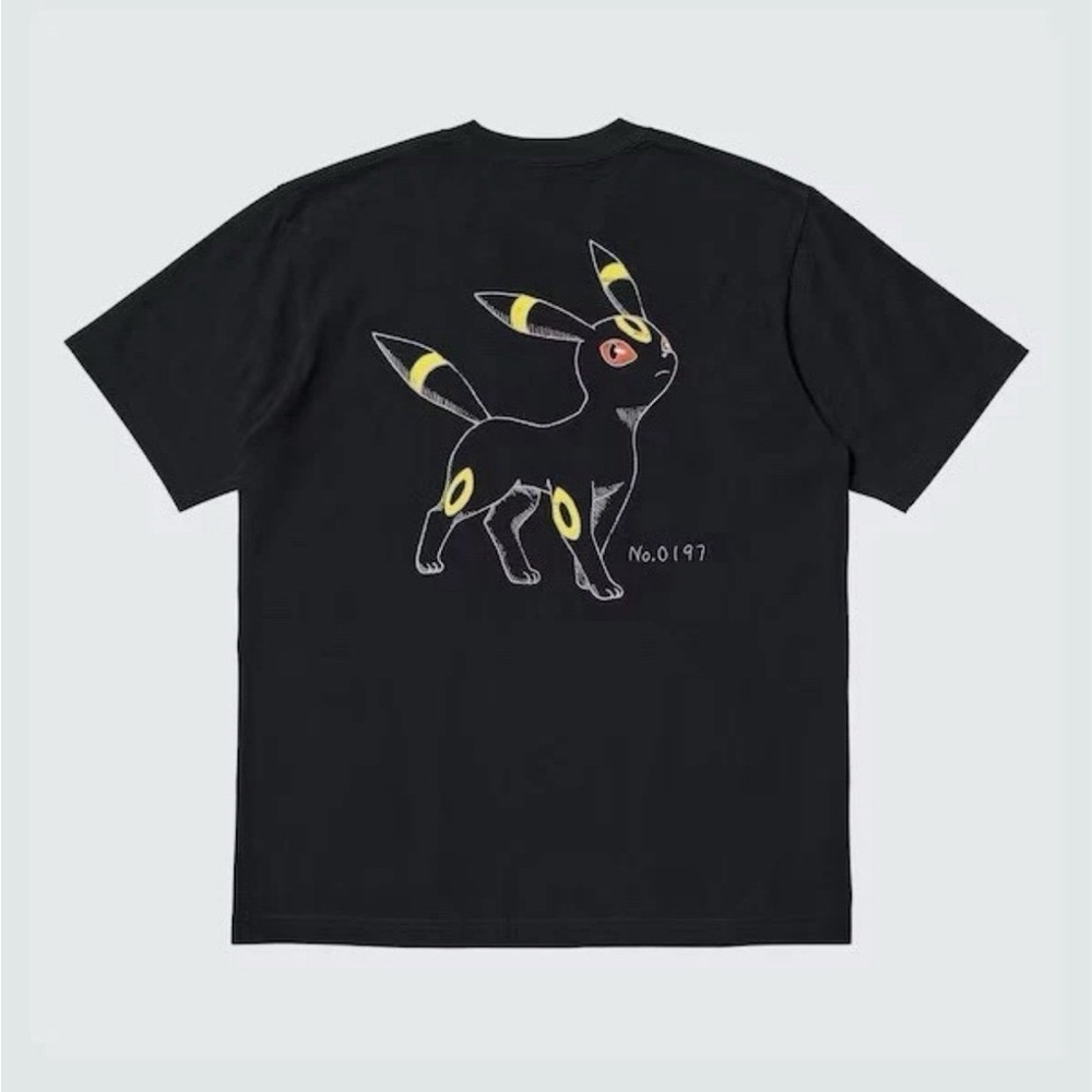 UNIQLO POKEMON Black Umbreon UT Game T shirt JAPAN Anime card eevee US M Medium